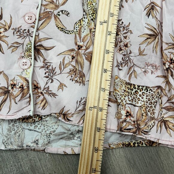Generation Love Pink Leopard Botanical Print Pajama Short Set Size Small - Picture 7 of 9